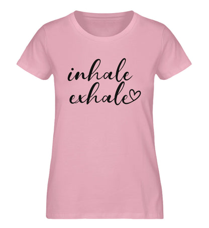 Organic Damen T-Shirt INHALE EXHALE Cotton Pink