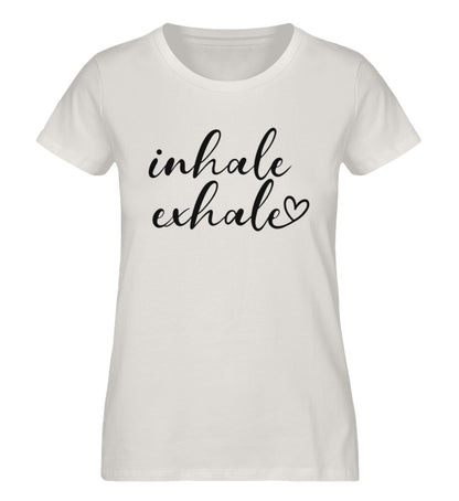 Organic Damen T-Shirt INHALE EXHALE Vintage White