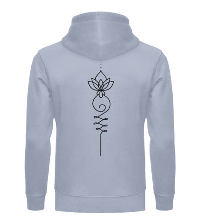 Organic Unisex Hoodie UNALOME LOTUS IV Serene Blue