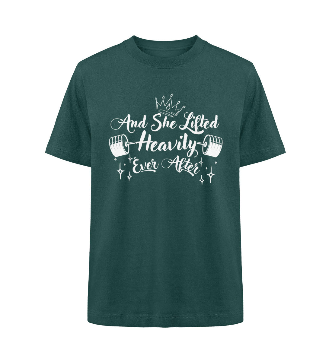 Organic Damen Heavy Oversized T-Shirt "SHE LIFTED 2" Glazed Green