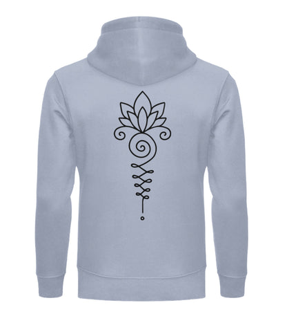 Organic Unisex Hoodie UNALOME LOTUS II Serene Blue