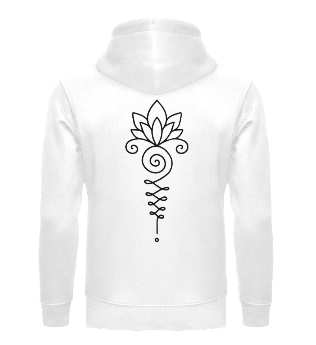 Organic Unisex Hoodie UNALOME LOTUS II White