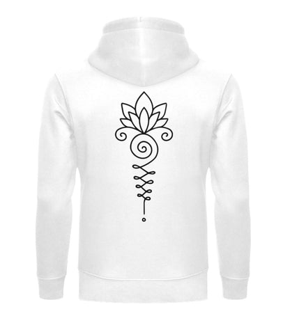 Organic Unisex Hoodie UNALOME LOTUS II White