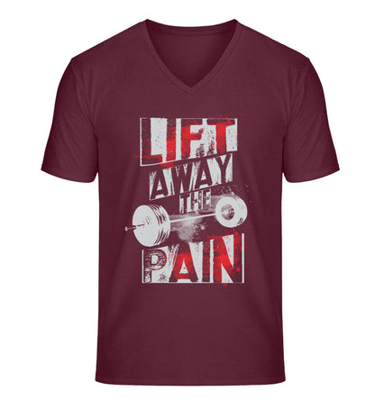 Organic Herren V-Neck T-Shirt "LIFT" Burgundy