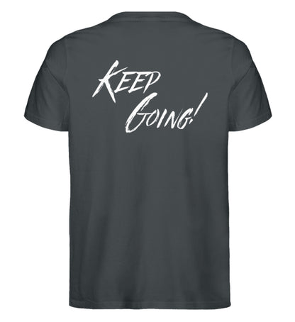 Organic Herren T-Shirt "KEEP GOING" India Ink Grey