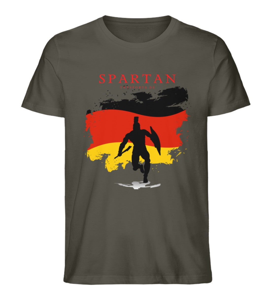 Organic Premium Unisex T-Shirt "GERMAN SPARTAN" Khaki
