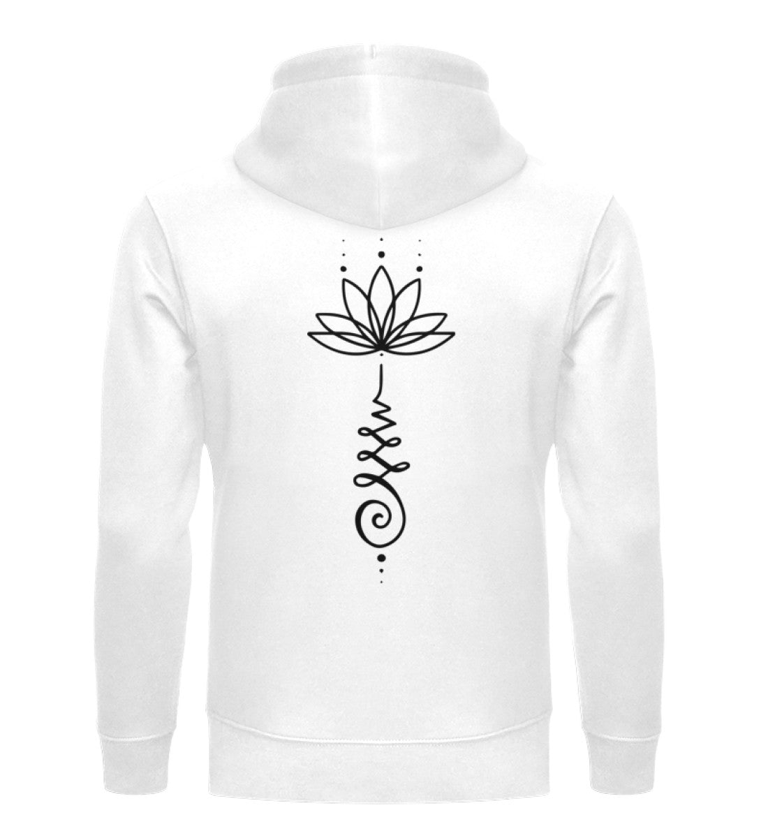 Organic Unisex Hoodie UNALOME LOTUS White