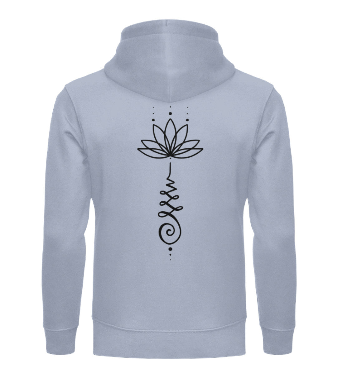 Organic Unisex Hoodie UNALOME LOTUS Serene Blue