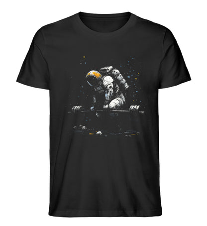 "LIFTING ASTRONAUT" Organic Unisex T-Shirt Schwarz