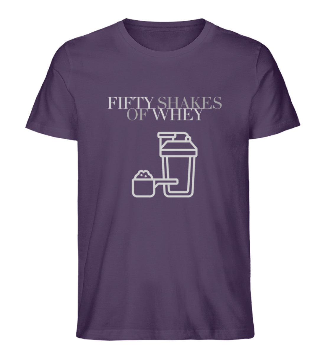 Organic Unisex T-Shirt "FIFTY SHAKES OF WHEY" Plum