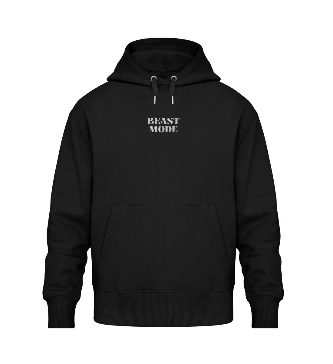 Organic Unisex Oversized Hoodie mit Stick (350 g/m²) / BEAST MODE Schwarz