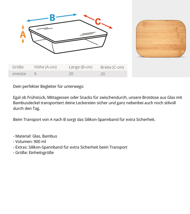 Glas Bambus Brotdose mit Lasergravur Infos