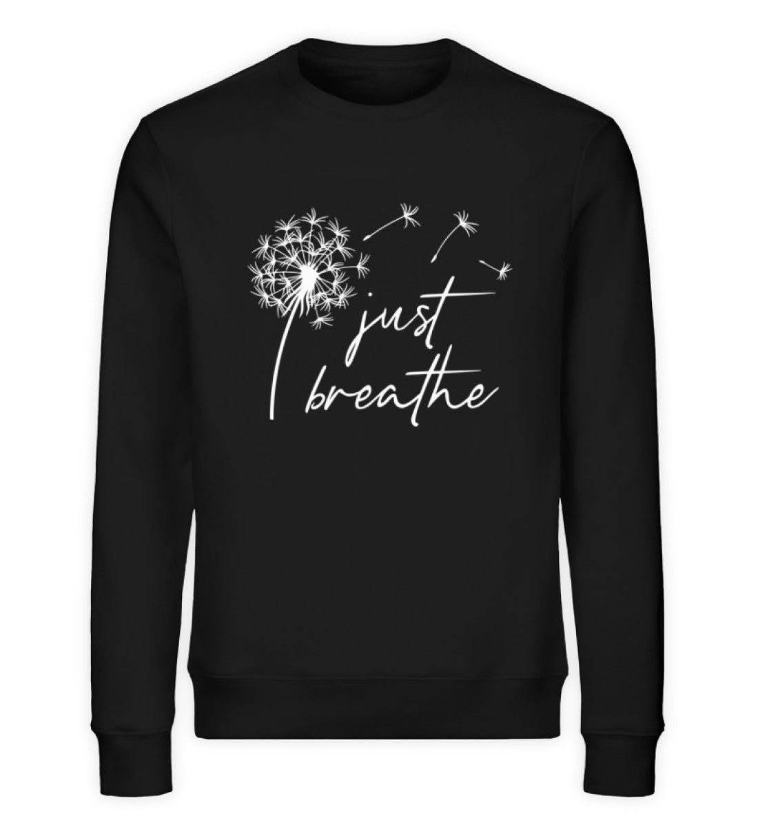 Organic Damen Sweatshirt Just Breathe Schwarz