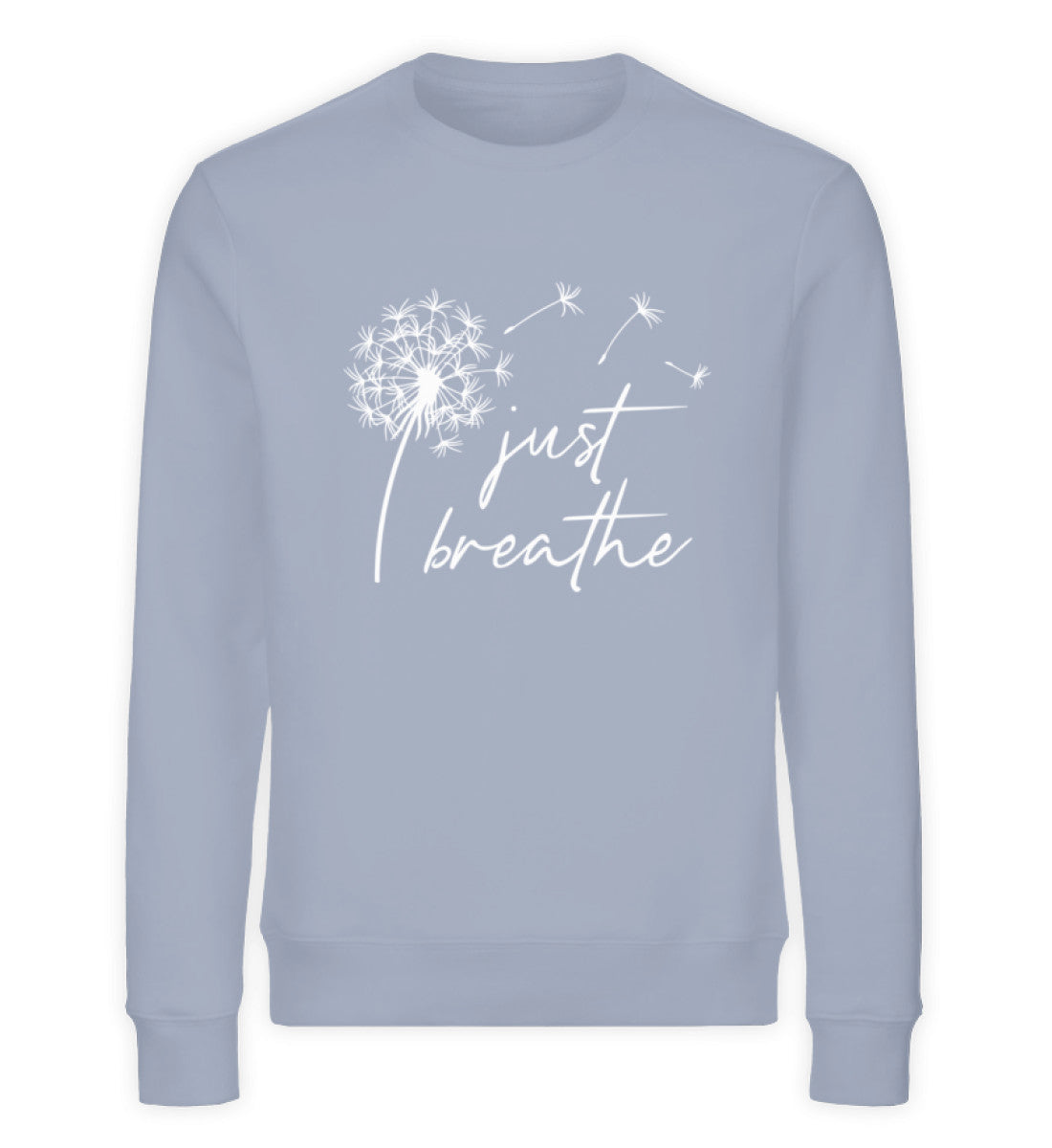 Organic Damen Sweatshirt Just Breathe Sereneblue