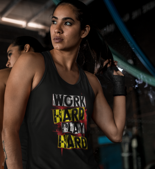 Organic Damen Tank Top WORK HARD PLAY HARD