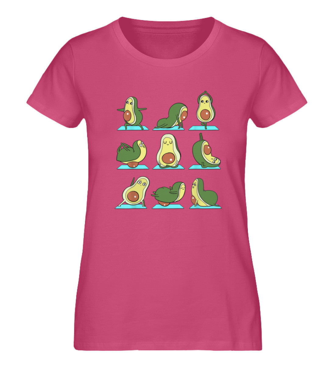 Damen T-Shirt Avocado Raspberry