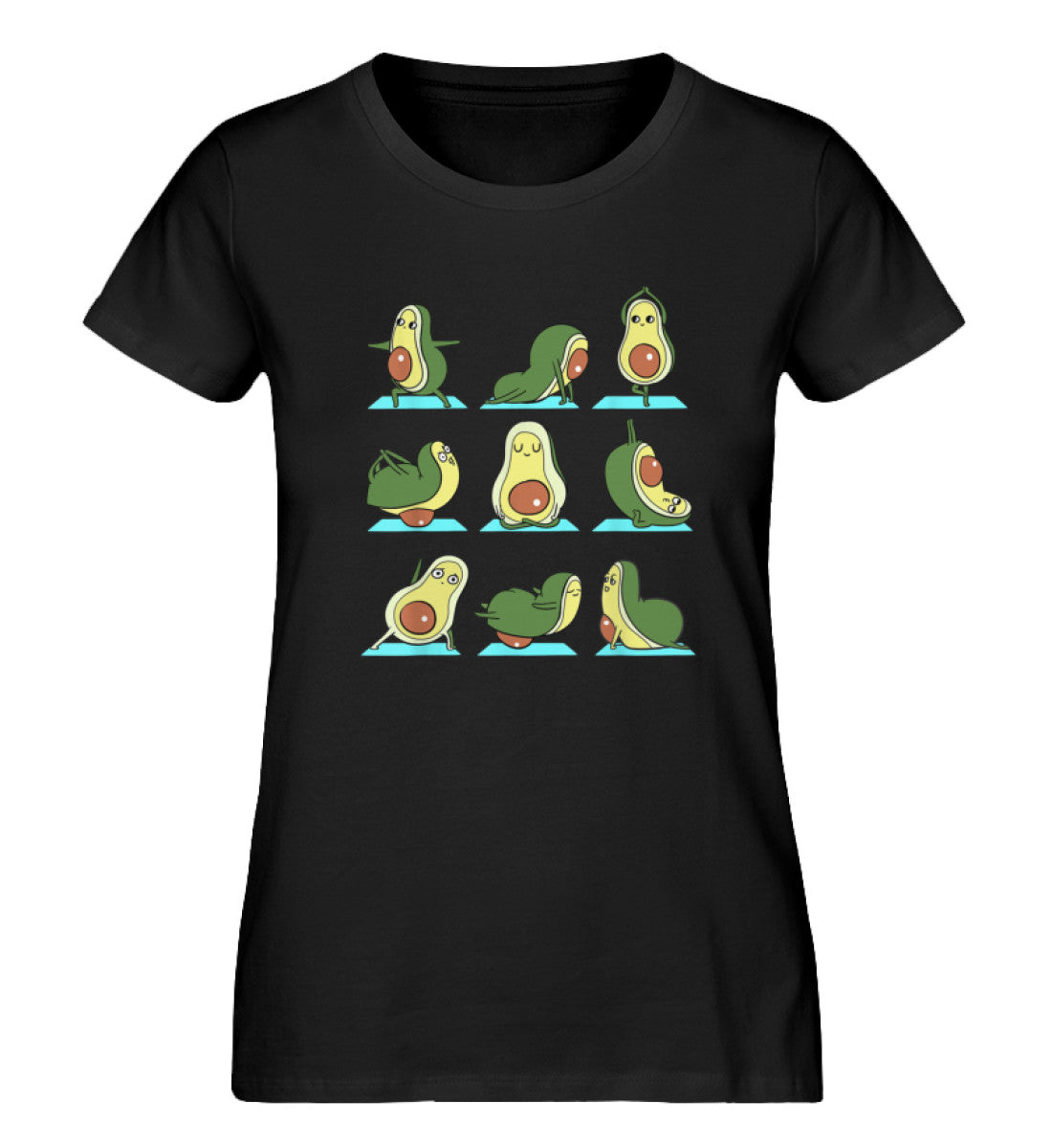 Damen T-Shirt Avocado Schwarz