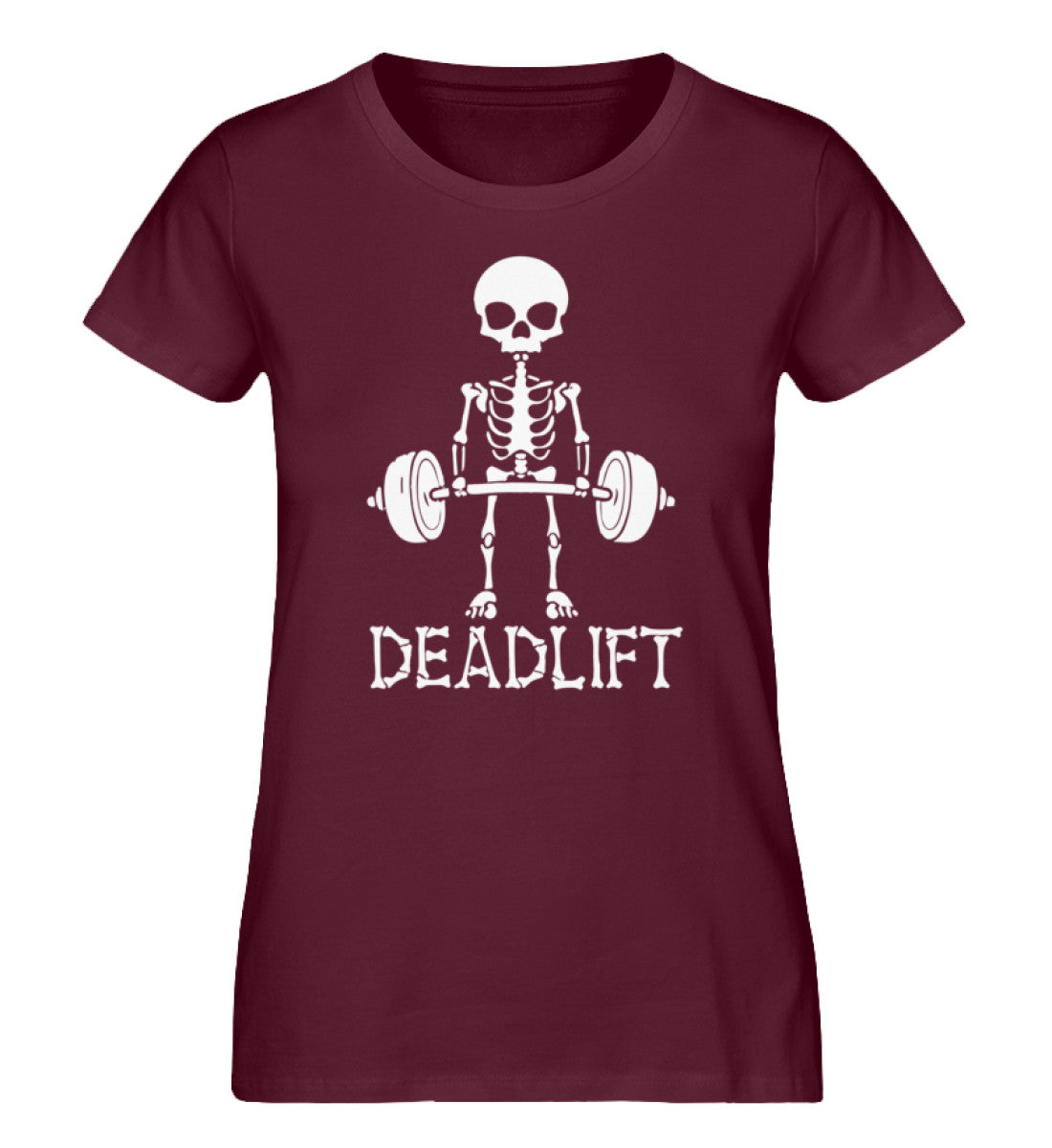 Organic Damen T-Shirt Deadlift Burgund