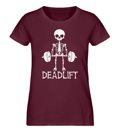 Organic Damen T-Shirt Deadlift Burgund