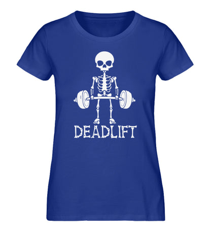 Organic Damen T-Shirt Deadlift Royalblau