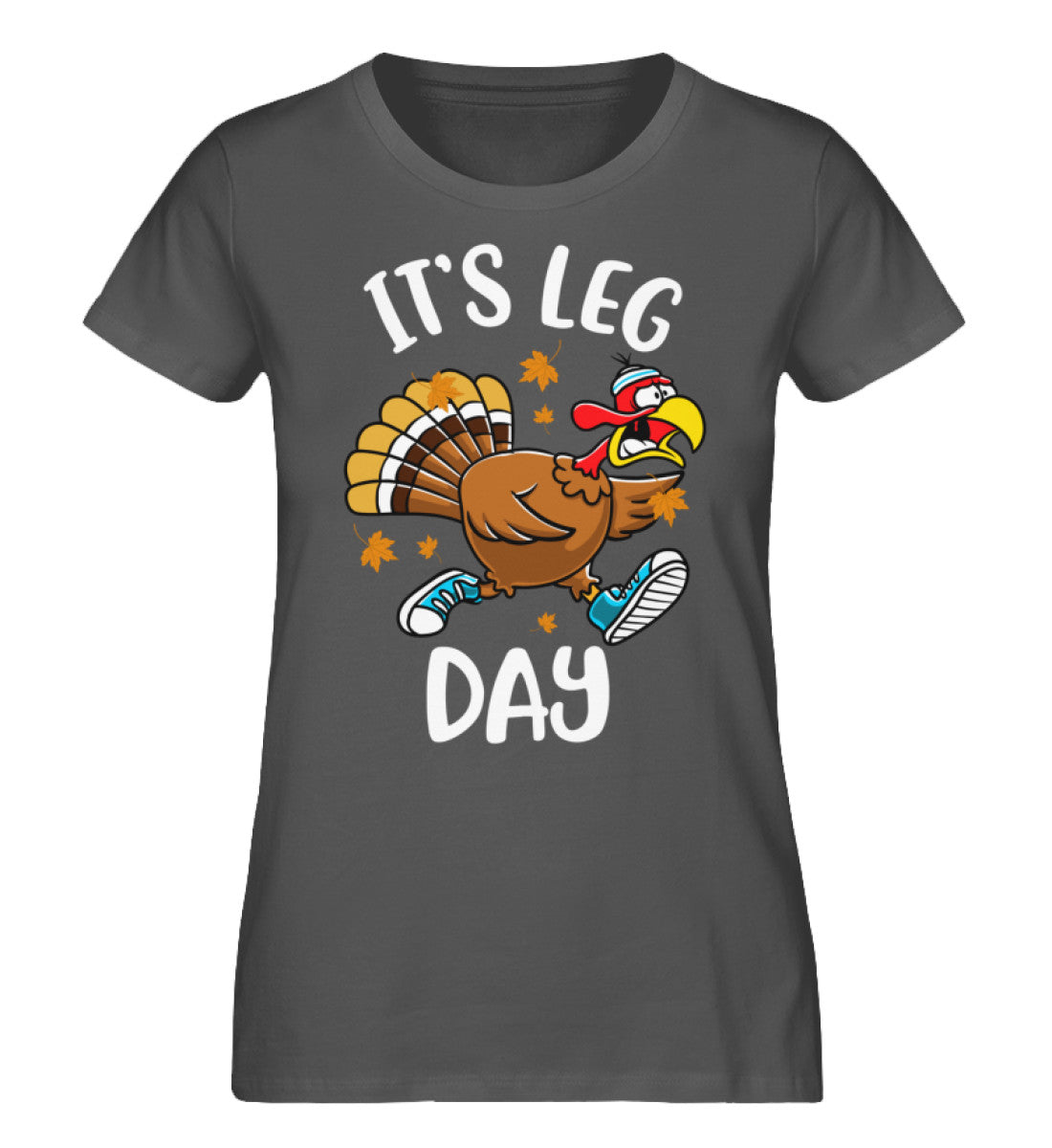 Organic Damen T-Shirt LEG DAY Anthrazit