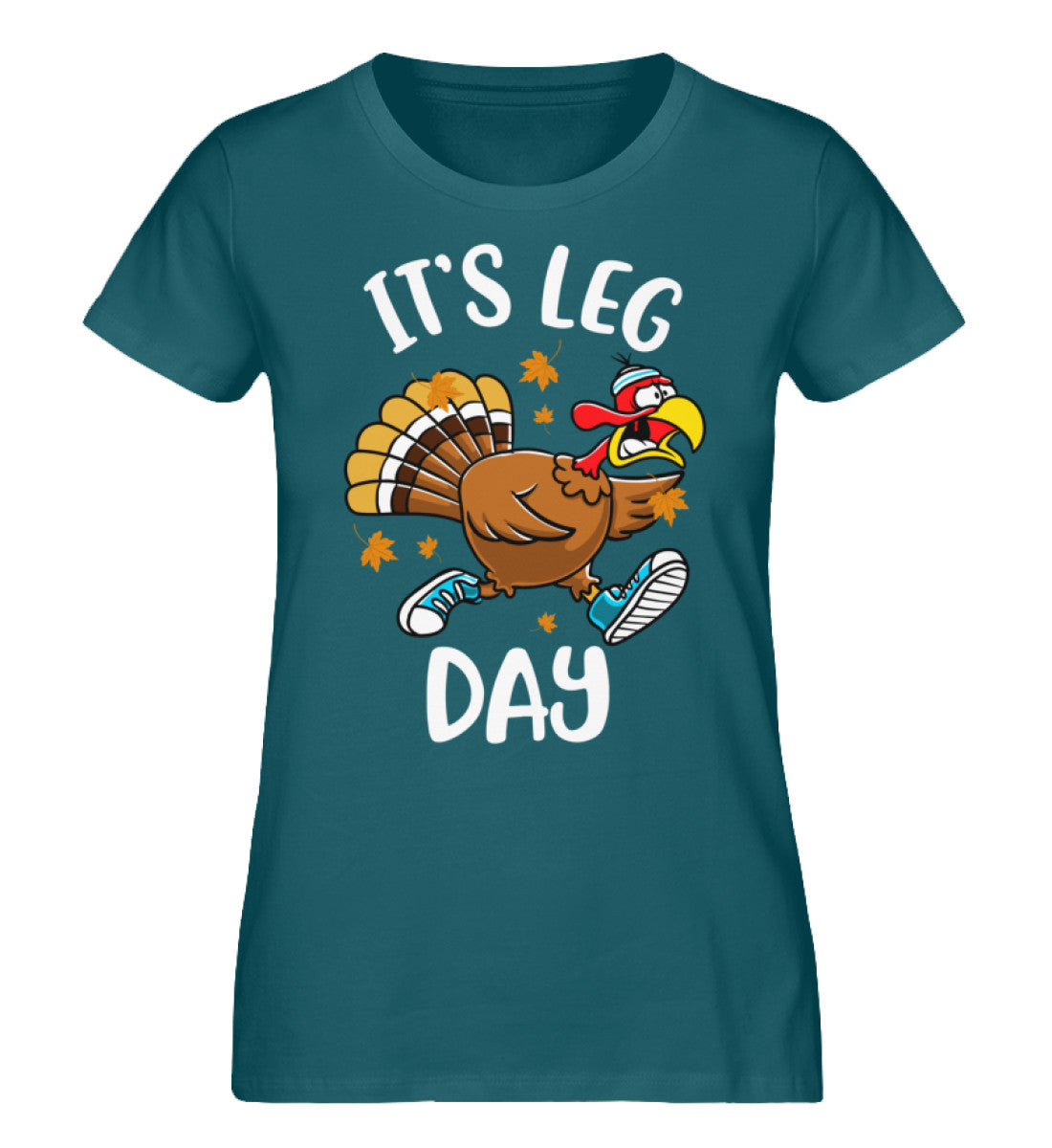 Organic Damen T-Shirt LEG DAY Ocean