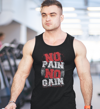 Organic Herren Tank Top NO PAIN NO GAIN