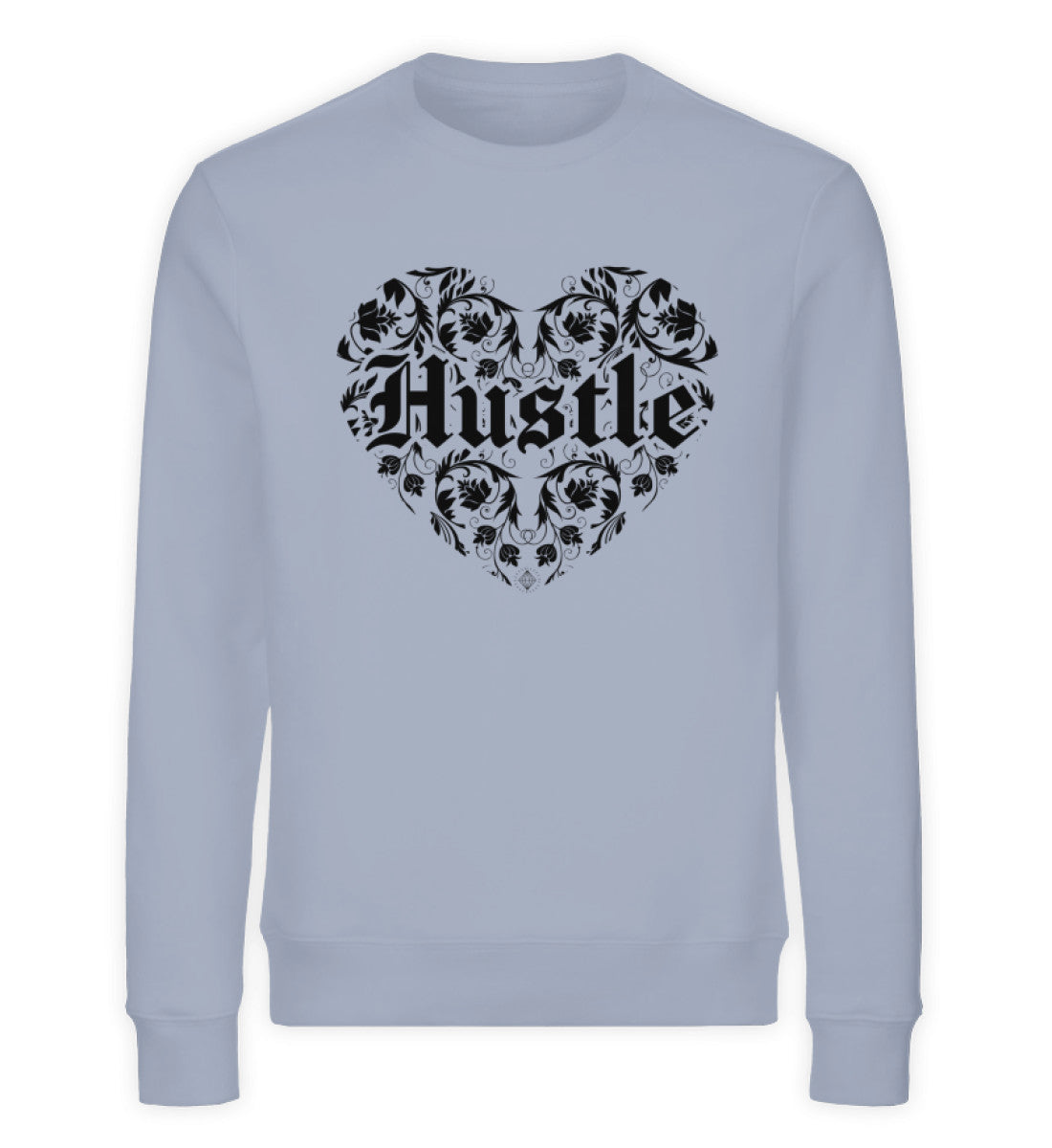 Organic Sweatshirt HUSTLE HEART Serene Blue