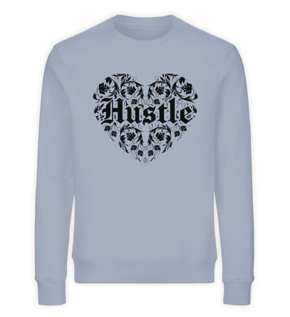 Organic Sweatshirt HUSTLE HEART Serene Blue