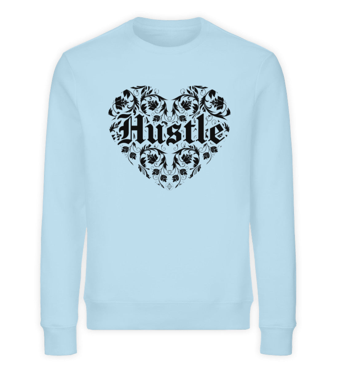 Organic Sweatshirt HUSTLE HEART Sky Blue