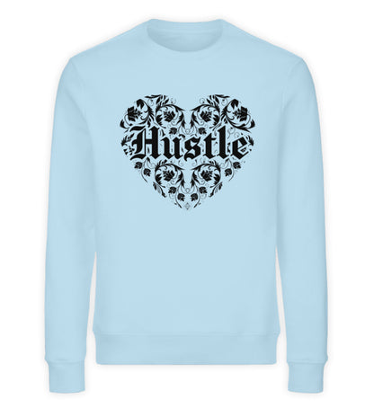 Organic Sweatshirt HUSTLE HEART Sky Blue