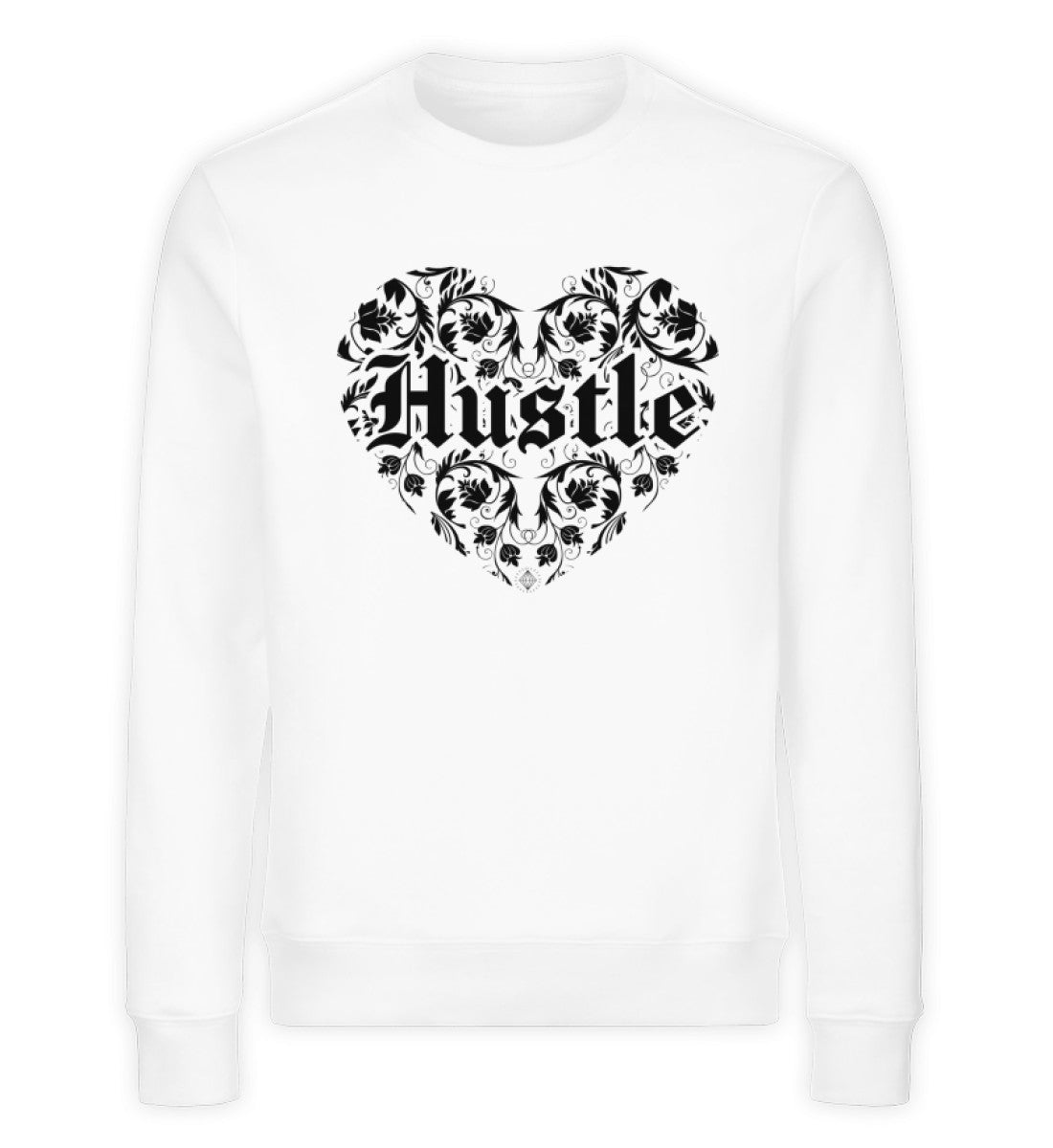 Organic Sweatshirt HUSTLE HEART Weiss