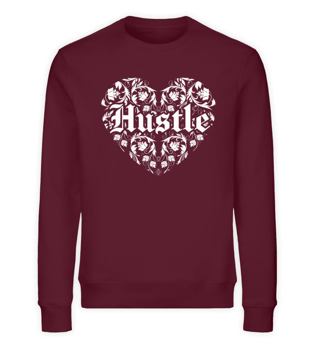 Organic Sweatshirt HUSTLE HEART II Burgund