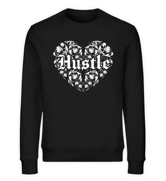 Organic Sweatshirt HUSTLE HEART II Schwarz