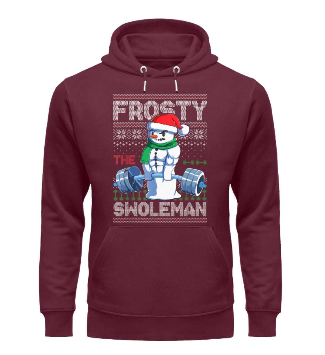 Organic Unisex Hoodie Frosty Burgund