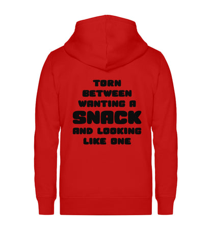 Organic Unisex Zipper-Hoodie Wanting a Snack... Rot