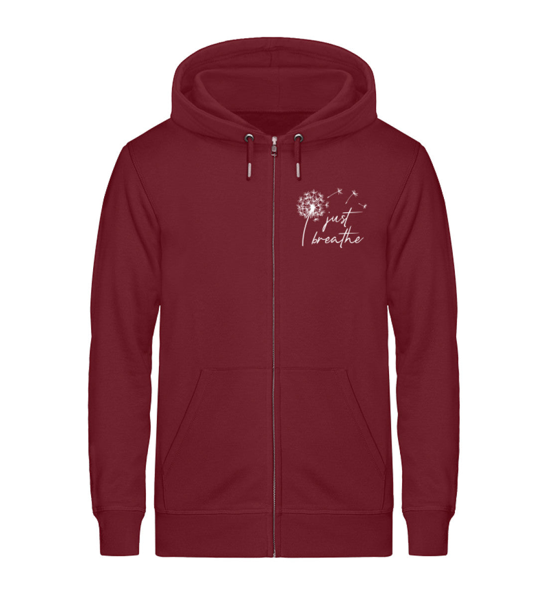 Organic Damen Zipper-Hoodie just breathe Burgund